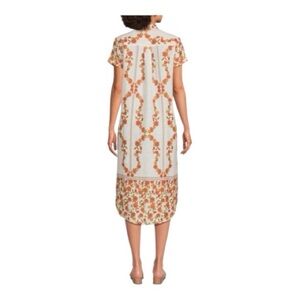 Saks Fifth Avenue 100% Linen Floral Midi Shirtdress